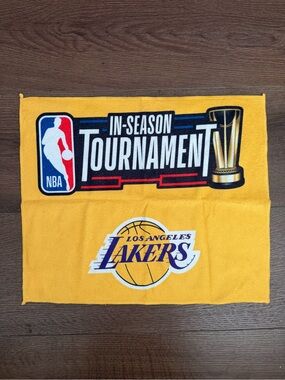 NBA Lakers In-Season Tournament White Care Tag Towel